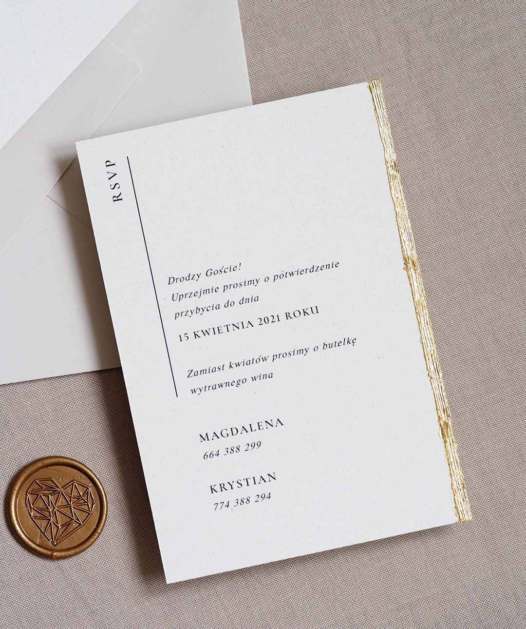 Zaproszenie Beige Gold