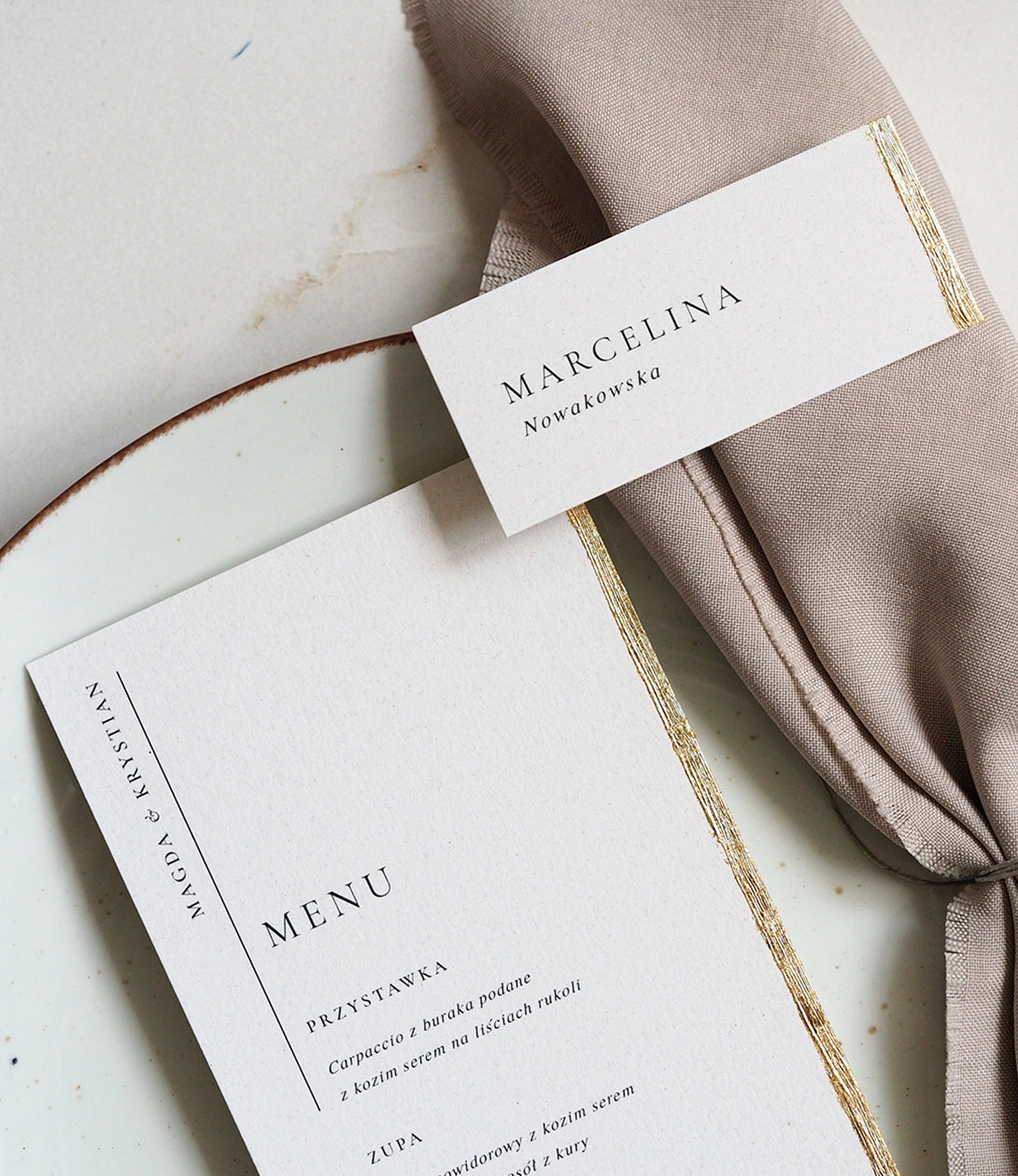Menu Beige Gold
