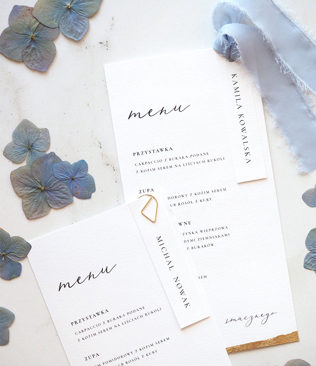 Menu z winietką Love Letter