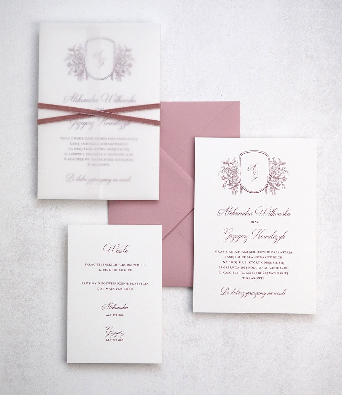 Zaproszenie Royal Pink