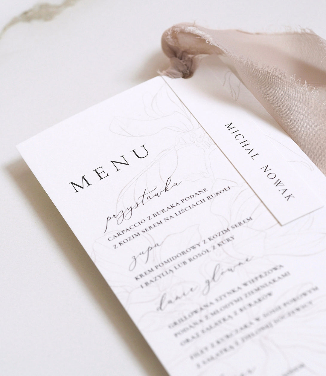 Menu z winietką Lovely Nude