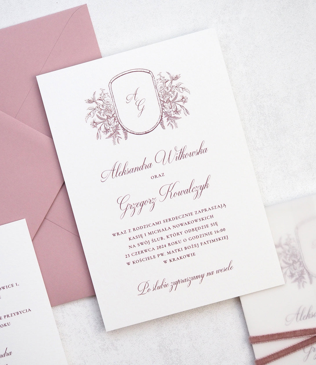 Zaproszenie Royal Pink