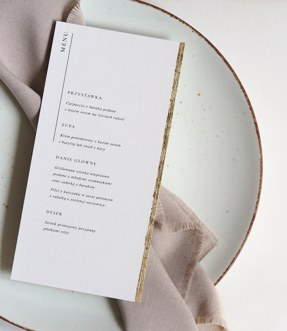Menu Beige Gold