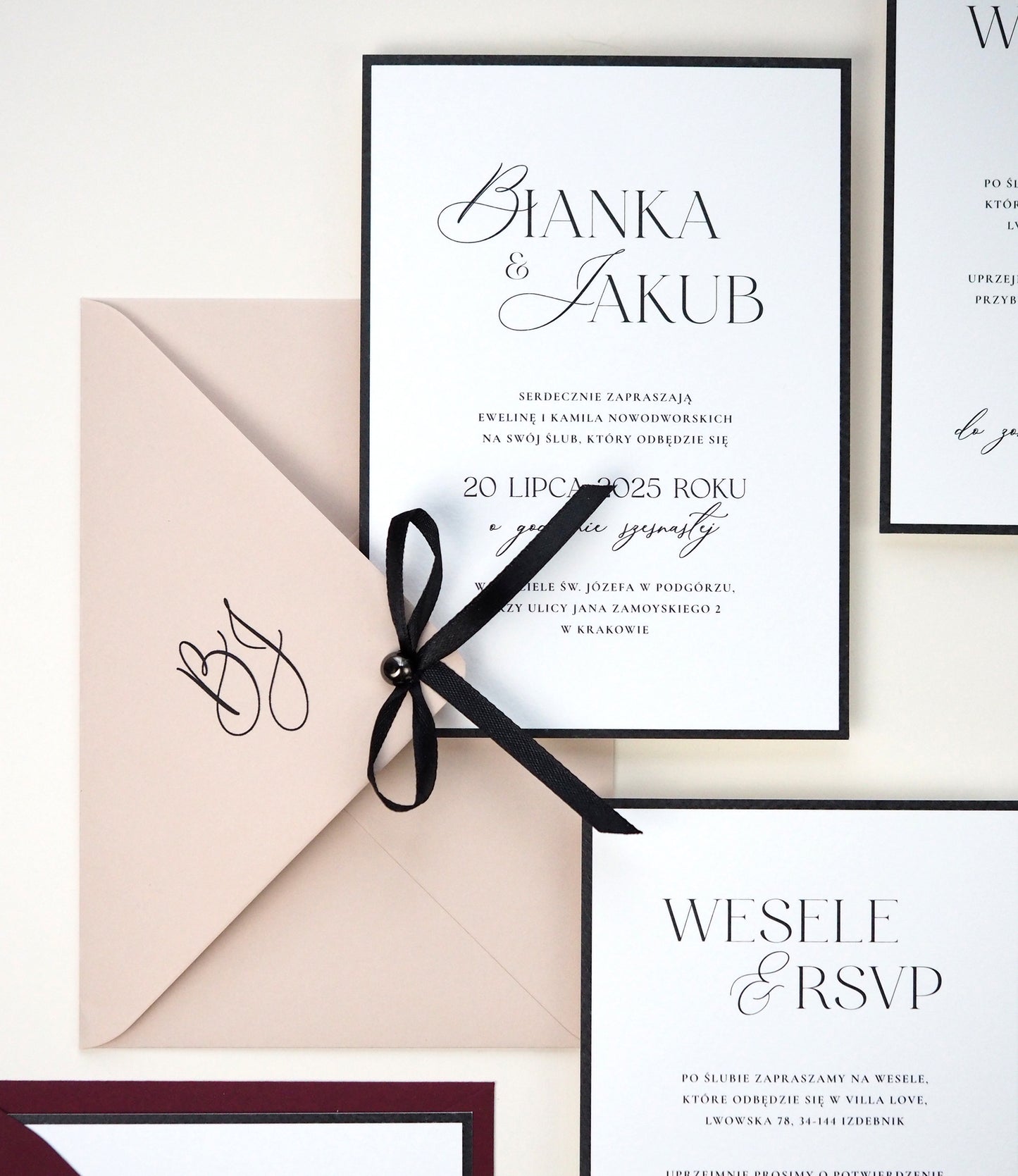 Nowoczesne i eleganckie zaproszenie ślubne