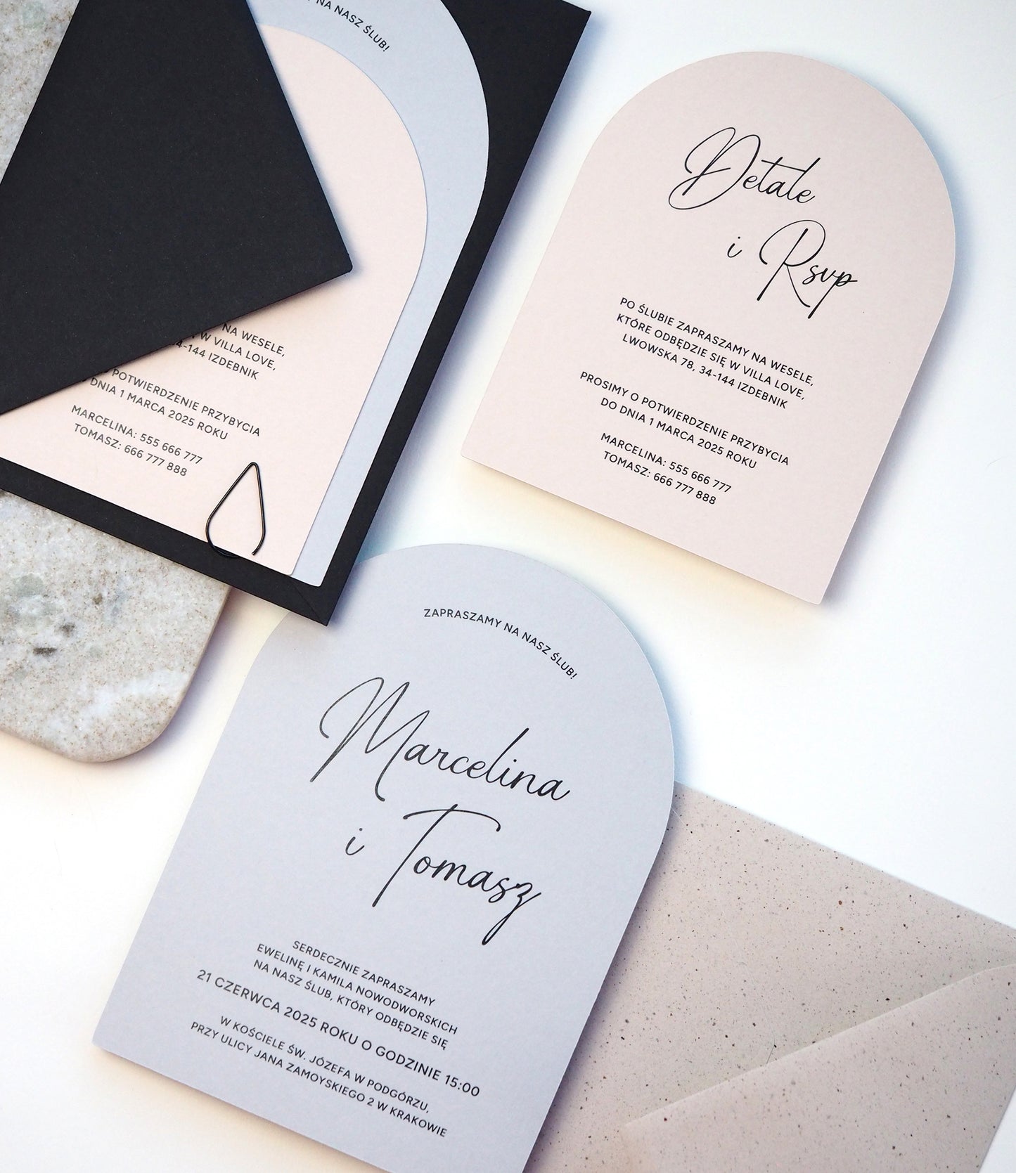 Nowoczesne zaproszenie ślubne